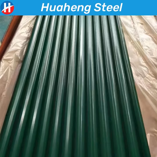 Material de construcción Gi PPGI galvanizado prepintado con revestimiento de color ondulado vidriado techos de acero trapezoidal/hoja de teja