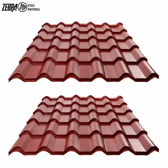 Acero al carbono Gi Galvanizado Color PPGI PPGL Placa para techos Corrugado /Galvalume Tile Metal /Material de construcción Acero /Zinc Hoja de hierro para techos